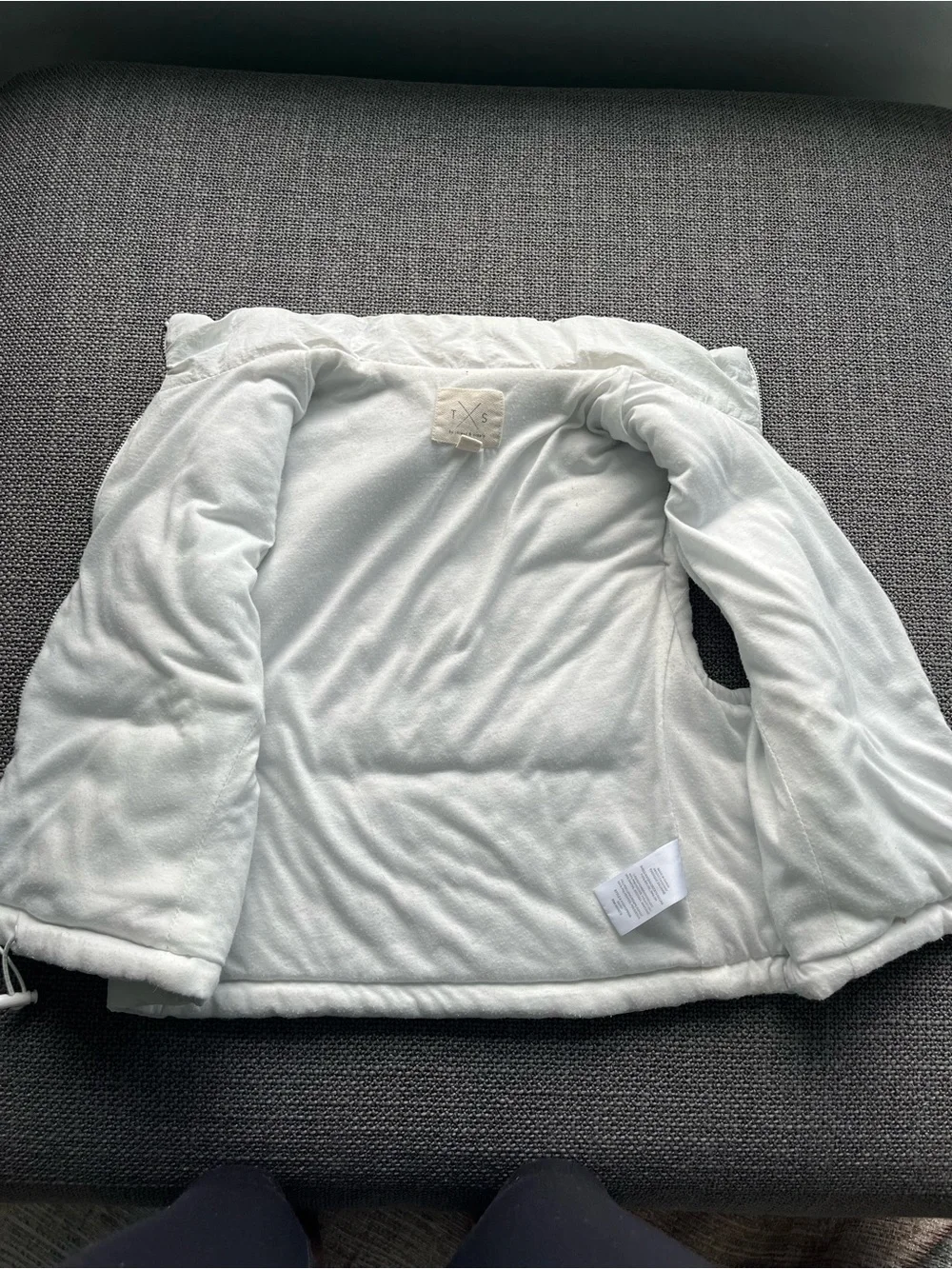 Thread & Supply White Quilted Puffer Vest